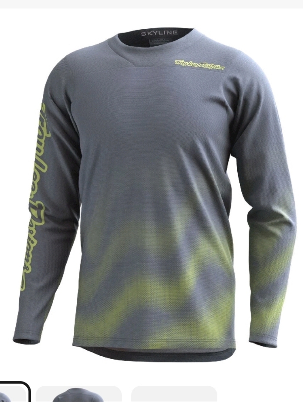 New Troy Lee Designs TLD Skyline Chill LS Cycling Jersey Waves Light Grey Small